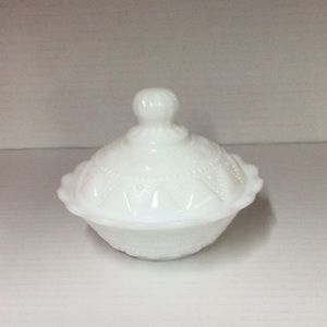 Vintage Kemple Milk Glass Bowl With Lid